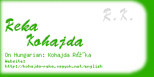 reka kohajda business card